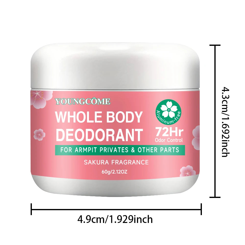 Natural Whole Body Deodorant for Men & Women - 72H Long Lasting Odor Protection, Aluminum-Free, Moisturizing & Gentle for Sensit