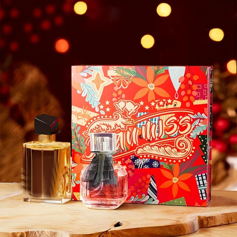 Christmas gifts Lasting Fragrance Fresh,Women's Perfume Gift Box, Unisex, Portable Travel Package, Front, Middle And Back Tones,