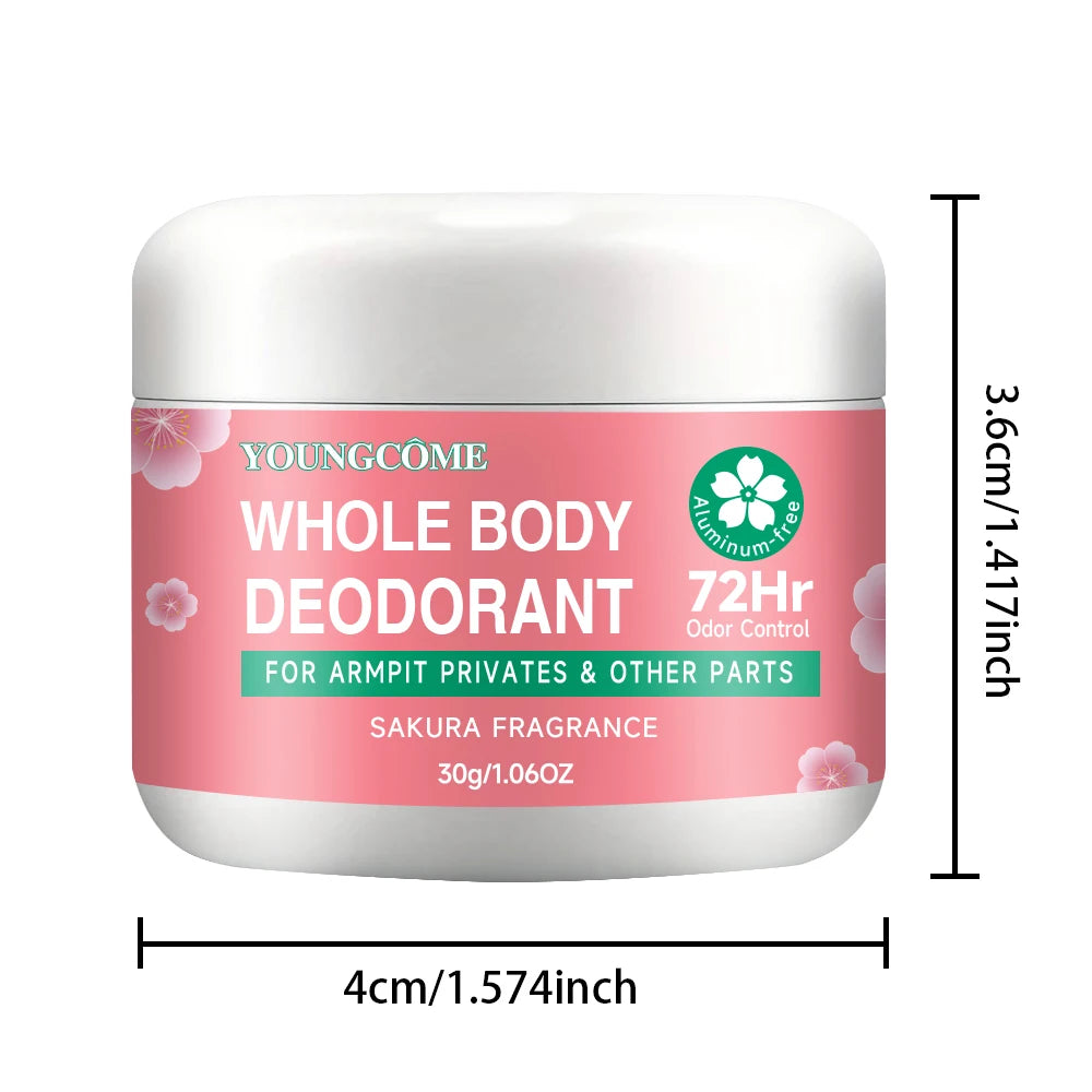 Natural Whole Body Deodorant for Men & Women - 72H Long Lasting Odor Protection, Aluminum-Free, Moisturizing & Gentle for Sensit