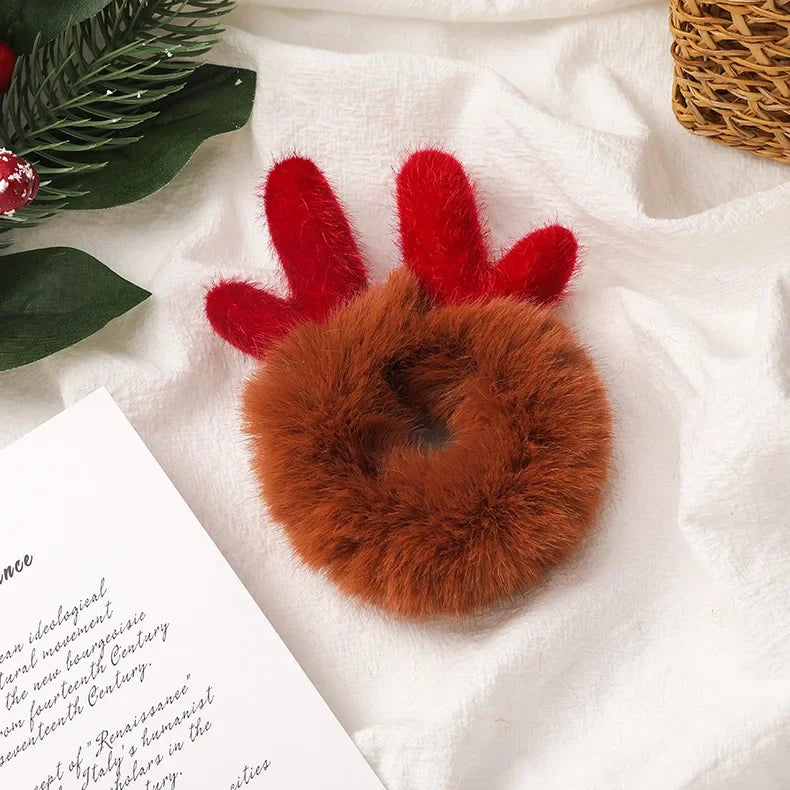 Christmas Headband Reindeer Antlers Horn Flower Hair Band Clasp Headwear for Kids Adult New Year Navidad Party Halloween Cosplay
