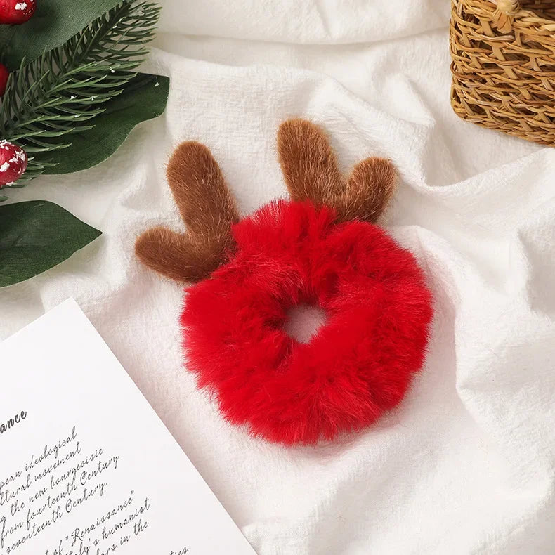 Christmas Headband Reindeer Antlers Horn Flower Hair Band Clasp Headwear for Kids Adult New Year Navidad Party Halloween Cosplay