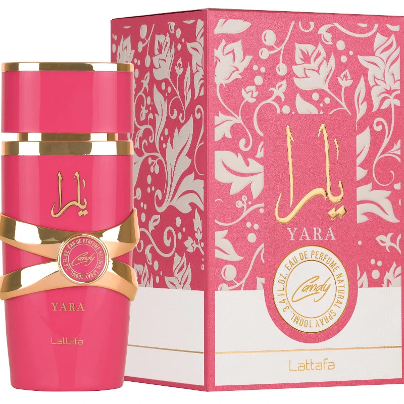 Lattafa Yara Candy Eau de Parfum Spray 100ml Original Arab Perfumes Lasting Floral Fruity Gourmand Pheromones Perfume for Women