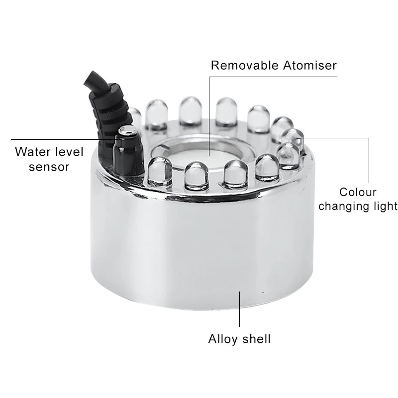 Halloween Decoration Ultrasonic Mist Maker Fogger LED Pumpkin Light Water Fountain Pond Fog Machine Atomizer For Halloween Party