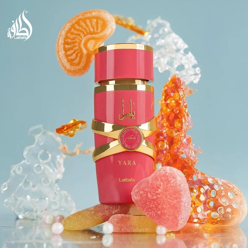 Lattafa Yara Candy Eau de Parfum Spray 100ml Original Arab Perfumes Lasting Floral Fruity Gourmand Pheromones Perfume for Women