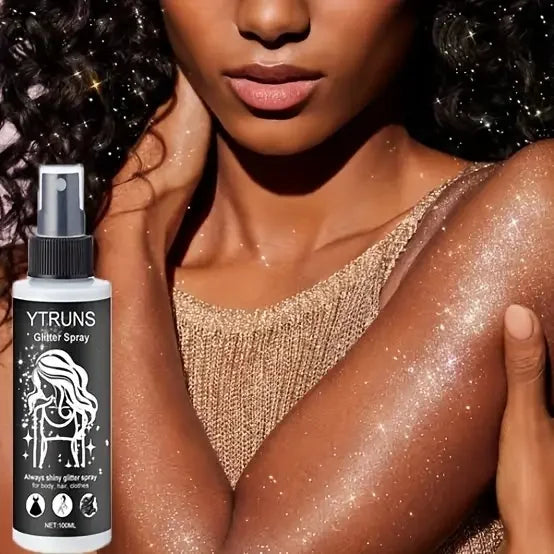 Quick Drying Glitter Spray-High Shine Glitter Spray for Lips,Eyes,Face Makeup-Halloween Party Nightclub Costume Glitter Spray