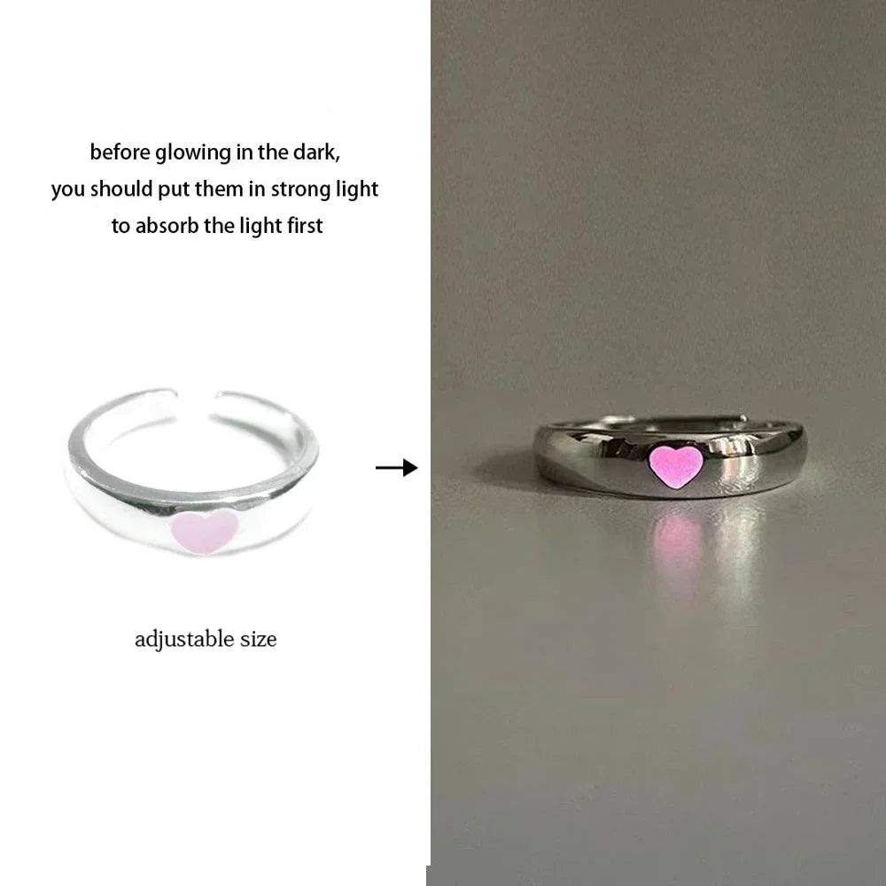 Adjustable Gothic Punk Noctilucent Dragon Rings Vintage Luminous Glow In the Dark Pterosaur Ring for Men Women Halloween Party