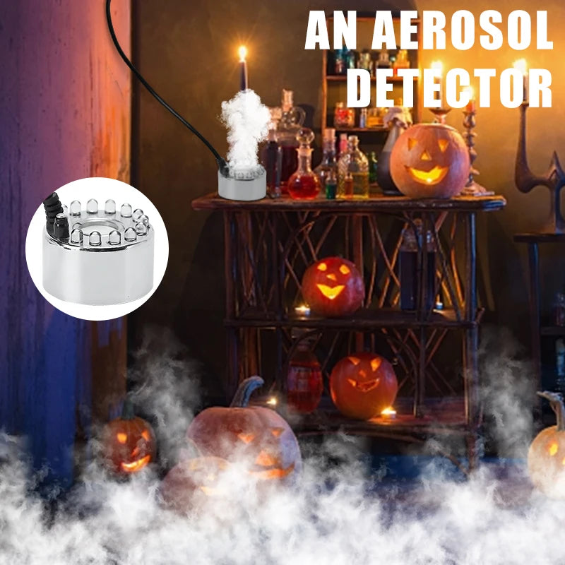 Halloween Decoration Ultrasonic Mist Maker Fogger LED Pumpkin Light Water Fountain Pond Fog Machine Atomizer For Halloween Party