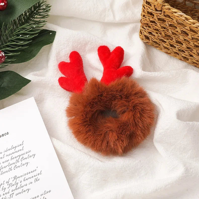 Christmas Headband Reindeer Antlers Horn Flower Hair Band Clasp Headwear for Kids Adult New Year Navidad Party Halloween Cosplay