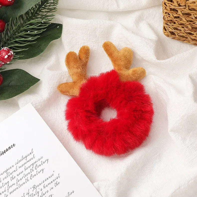 Christmas Headband Reindeer Antlers Horn Flower Hair Band Clasp Headwear for Kids Adult New Year Navidad Party Halloween Cosplay