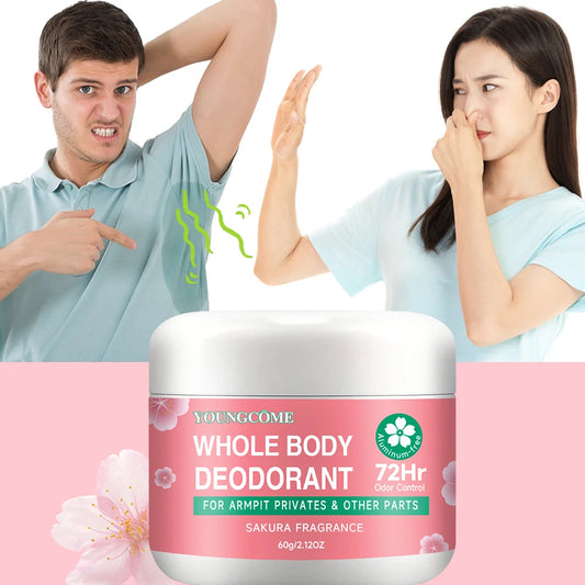 Natural Whole Body Deodorant for Men & Women - 72H Long Lasting Odor Protection, Aluminum-Free, Moisturizing & Gentle for Sensit